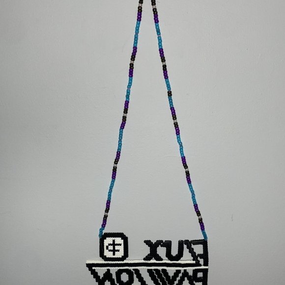 Flux Pavilion Logo Kandi Perler Necklace Rave Accessory 26.5 in Long - Picture 3 of 3